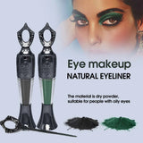 Retro Black Dark Green Kohl Powder Eyeliner