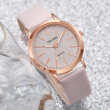 6pcs/set Women Leather Band Quartz Watch and Lover
